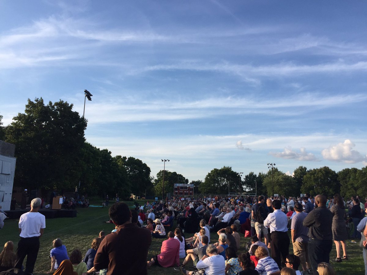 Standing in solidarity with our Muslim neighbors tonight at Dar Al Farooq Islamic Center.