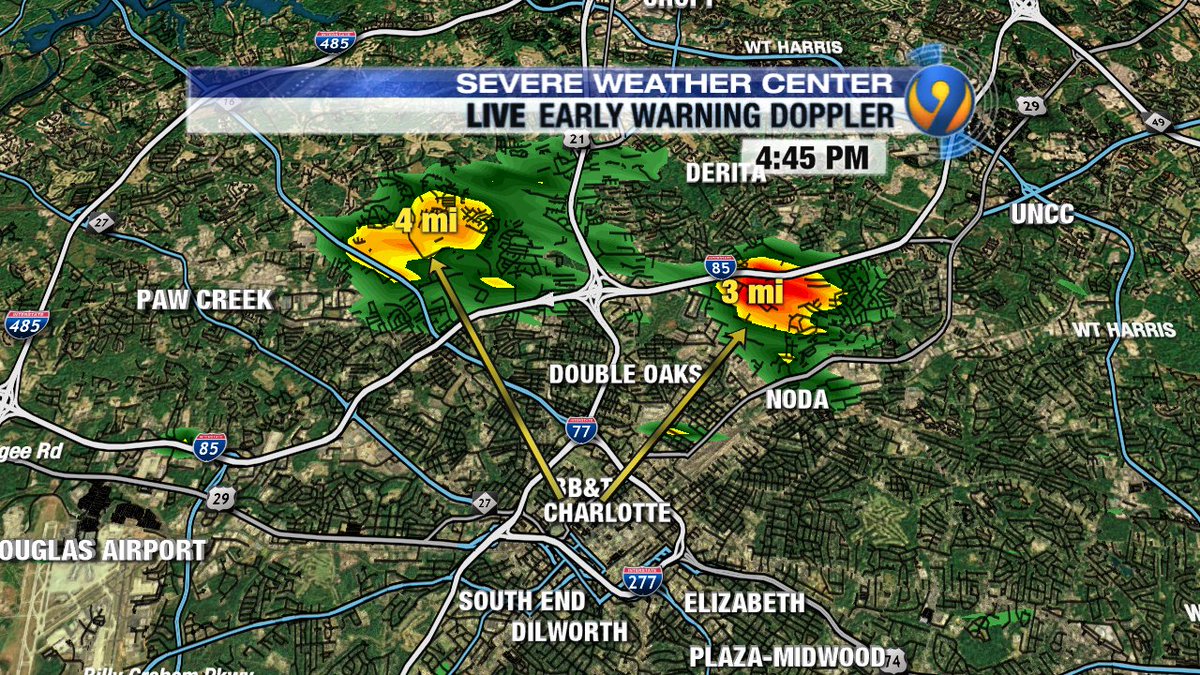 WSOCWeather's tweet photo. Showers are popping up along the front itself just north of #Uptwon #CLTwx https://t.co/gk9kHWMwFU