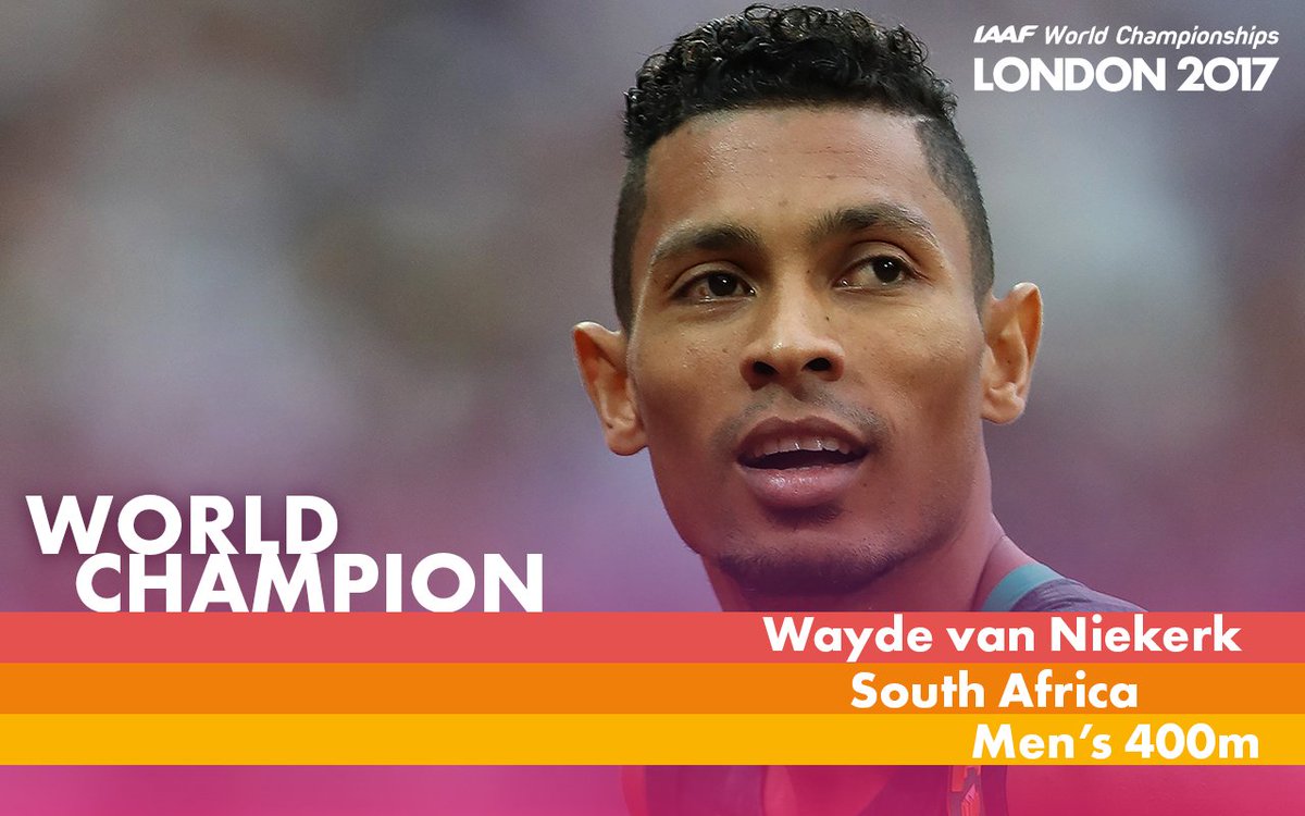 WorldAthletics's tweet image. . @WaydeDreamer wins the men's 400m at #IAAFworlds in 43.98!