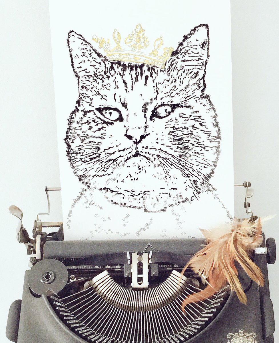 Meet Diva. Drawn with a vintage #typewriter #InternationalCatDay #paintingwithwords #typewriterart