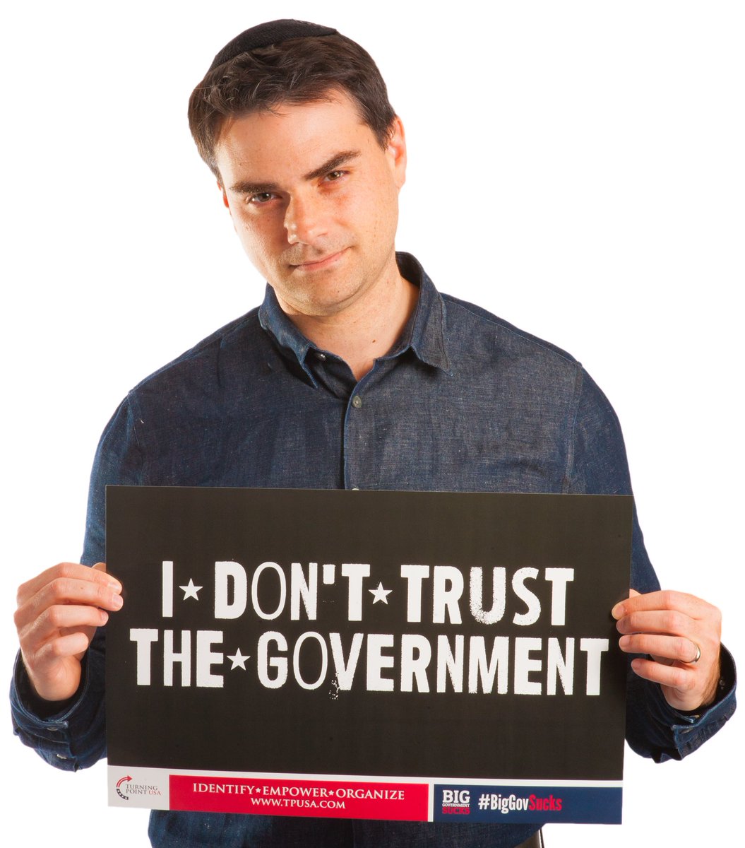 TPUSA's tweet photo. Oh hey there, @benshapiro! 👋🏼 We couldn't agree more! #BigGovSucks https://t.co/JoSKOHxilc
