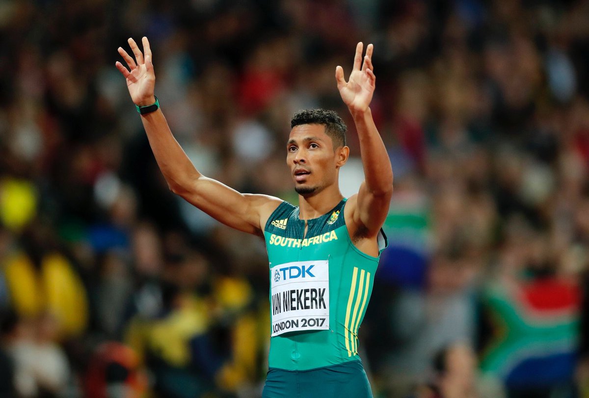 Woordhumor's tweet image. I Wayde 43.98 seconds to see the 400 meter World Champion: @WaydeDreamer &apos;N hartlike gelukwensing! #London2017 #athletics