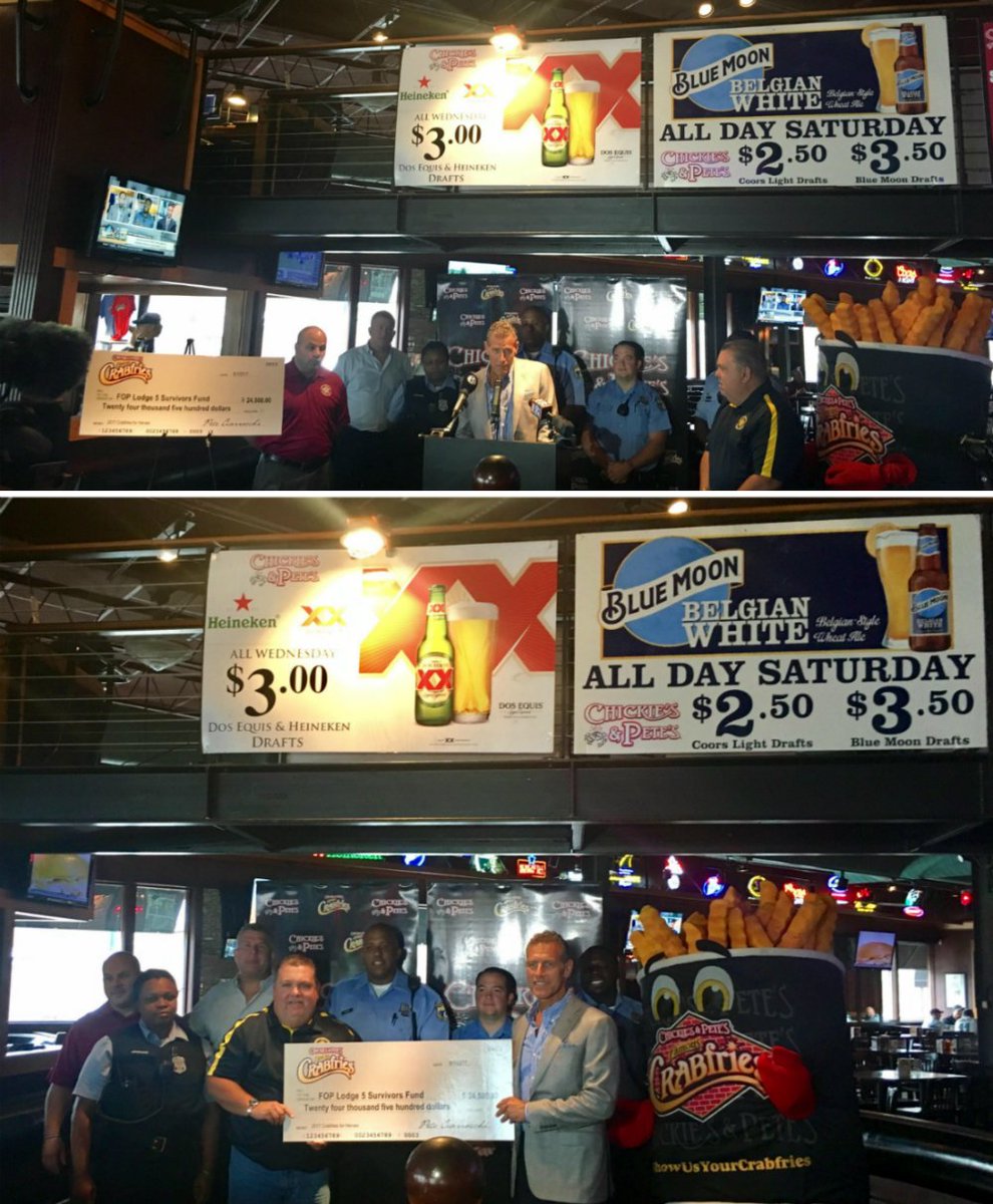 Thanks for coming out to <a href="/ChickiesnPetes/">Chickie's and Pete's</a> to support the @FOPLodge5 Survivors Fund. Together we raised a whopping $24,500.00.