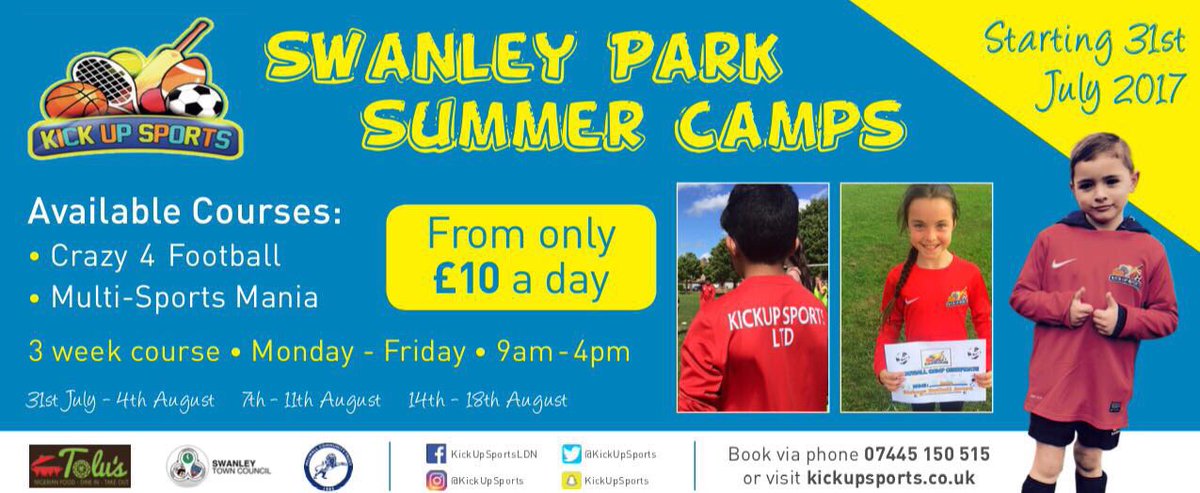 KickupSports's tweet photo. DONT MISS OUT 🥅

Our Amazing Summer Camp is in Week 2 at Swanley Park from £10 A DAY

Sign Up Now 😃 https://t.co/Oqum9ptoRy