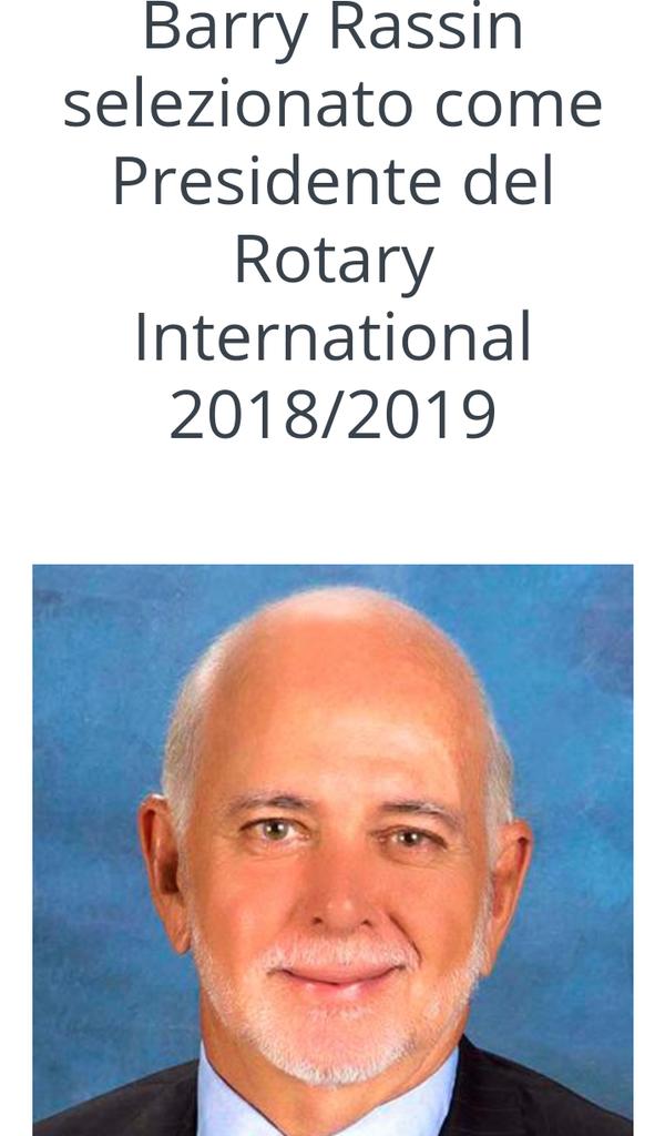 BREAKING: Barry Rassin è stato scelto come nuovo Presidente eletto del #Rotary International. 
Leggi qui rotary.org/it/2018-19-rot…