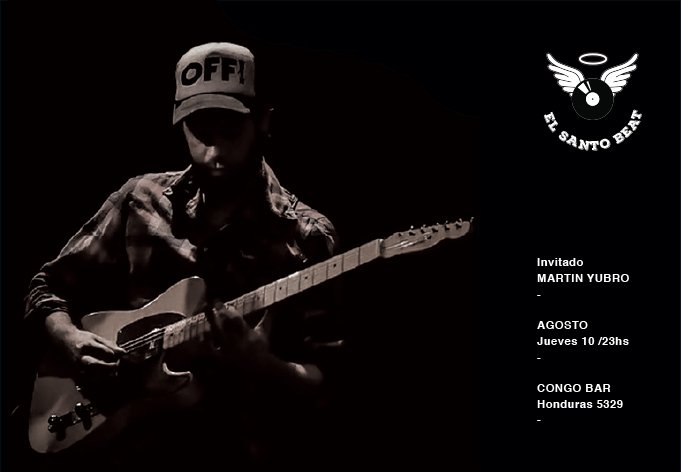 Próximo JUEVES en <a href="/ElSantoBeat/">ElSantoBeat</a> en @barcongo #vinilos #funk #hiphop
Músico Invitado <a href="/martinyubro/">Martin Jota Yubro</a>