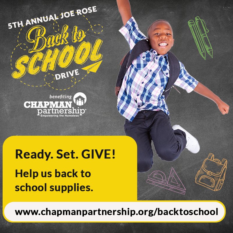 ChapmanPartner's tweet photo. Ready. Set. Give! Help us collect school supplies for the children at our centers. #CPBacktoSchool https://t.co/tjtYqcmle0 https://t.co/BrdMvEgioo