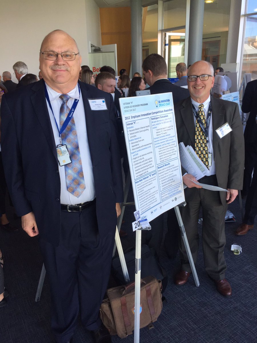 LeeBecker42's tweet photo. #VADemoDay #VAInnovation #VADiffusion VAMC Hampton Tom Pratt and Dr. David Shaw #VeteransX program saving Veterans lives. https://t.co/84jO6WGPaN