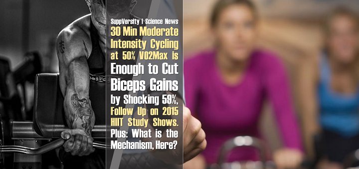 SuppVersity's tweet photo. 30 Min "#ModerateIntensity #Cycling" Enough to Cut #Biceps #MuscleGains by 59%, Human #RCT Shows | More at https://t.co/mNr2ixVpSX https://t.co/t6hIThqZCf