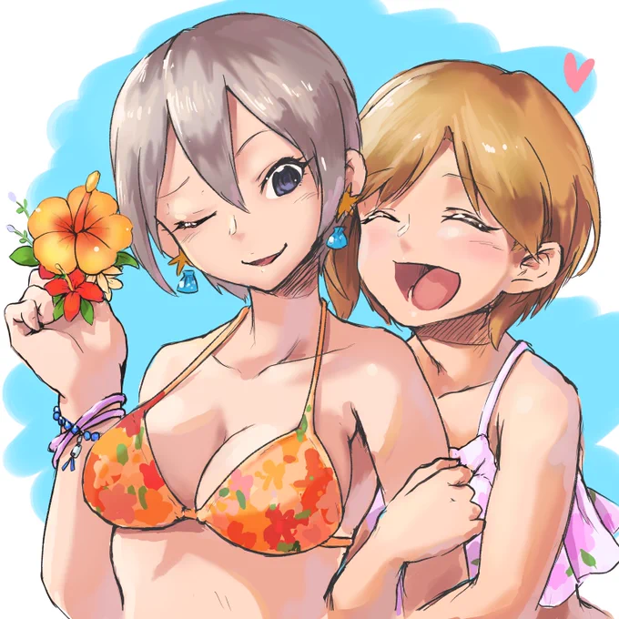 周子と夕美ちゃん。暑い海辺でイチャついてて欲しい#相葉夕美#塩見周子 