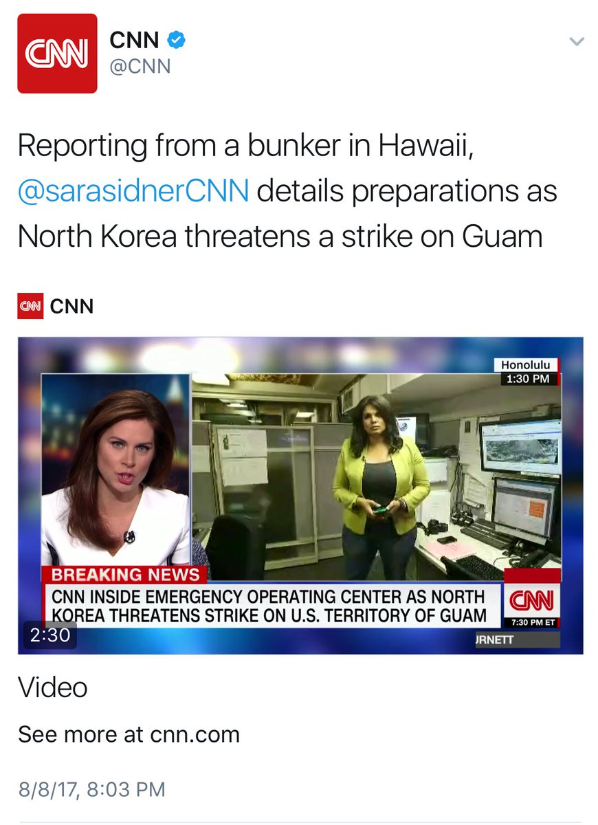 CNN 'reporting from a bunker' in Hawaii