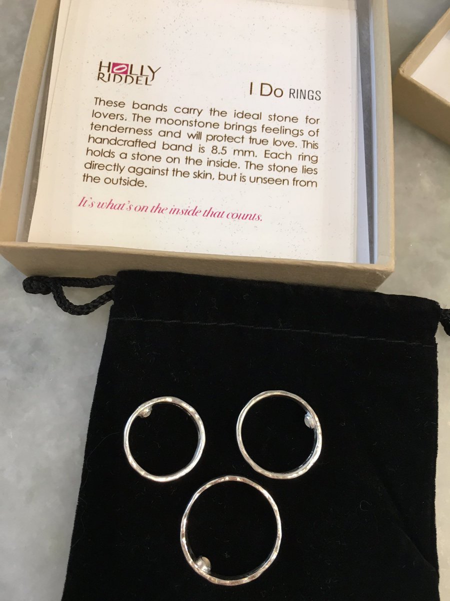 MeredthSalenger's tweet photo. Designer @hriddel made special matching rings for me & my 2 loves. They are incredible! Thank you Holly! #moonstone #truelove #insidemagic https://t.co/qiJIdyXv6Q