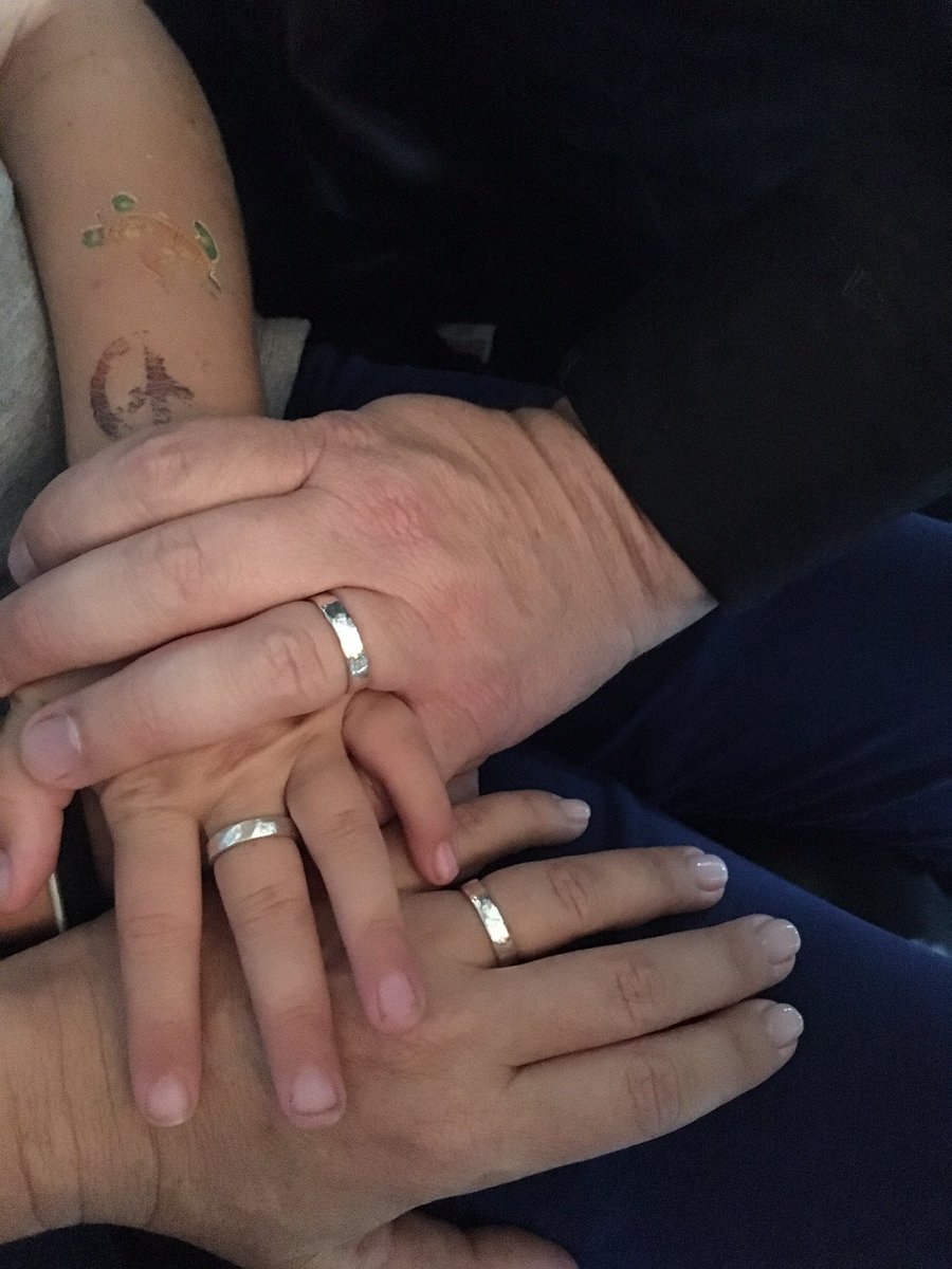 MeredthSalenger's tweet photo. Designer @hriddel made special matching rings for me & my 2 loves. They are incredible! Thank you Holly! #moonstone #truelove #insidemagic https://t.co/qiJIdyXv6Q