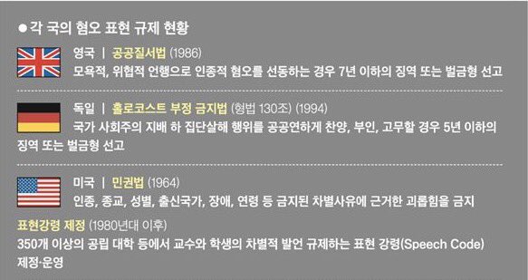 성별(여성), 인종(흑인·동남아시아), 성적 지향(성소수자), 지역(전라도), 장애 등 혐오에 근거해 소수자와 일반청중을 대상으로 차별을 공공연하게 드러내는 혐오 발언에 대한 법적 규제 필요하다. bit.ly/2unmIu8