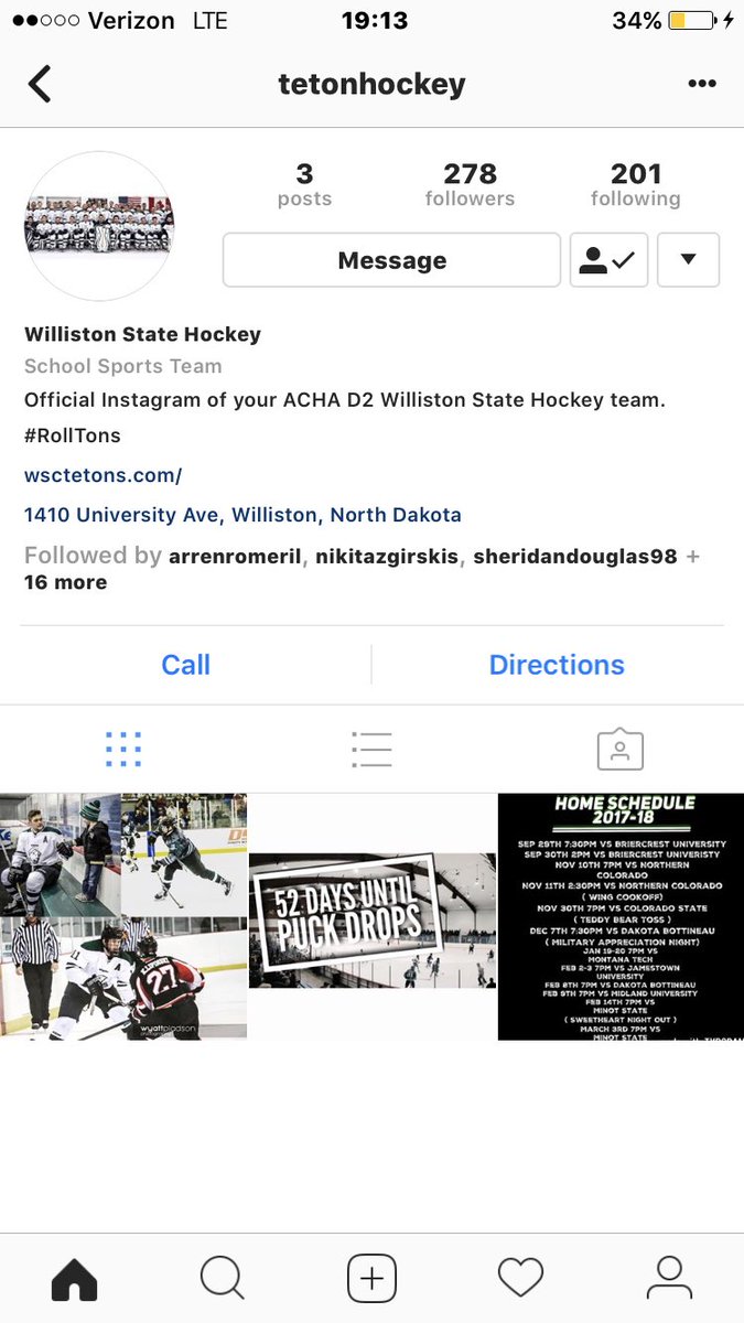 chrishille_'s tweet photo. Hey guys! If you have nothing better going on this evening, head on over to @instagram and follow a hockey team. #tetons #brayson https://t.co/j2b3t8GGBm