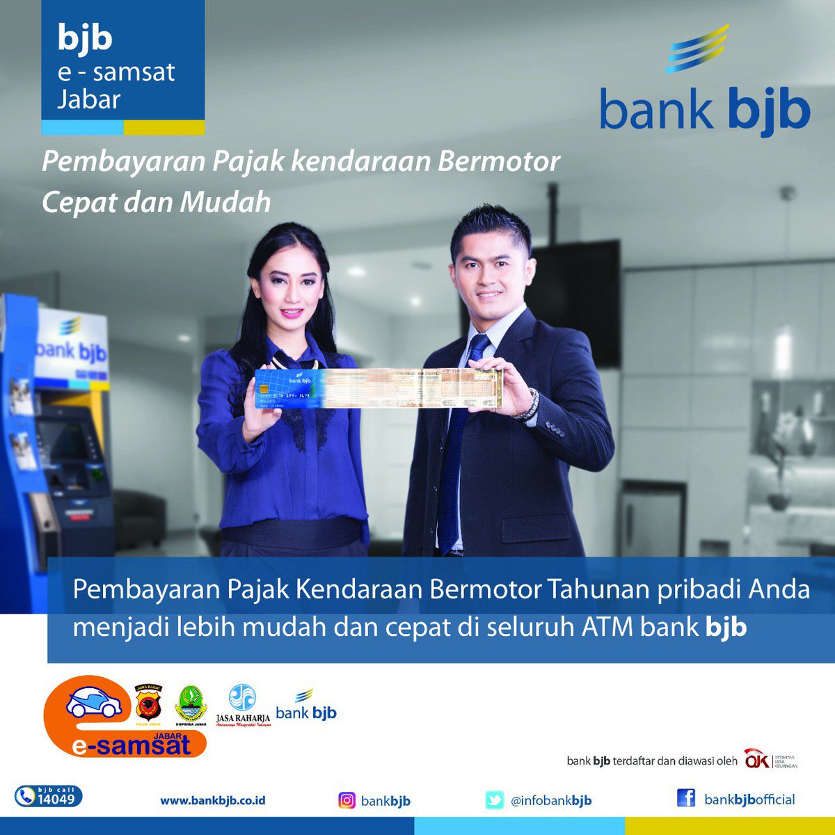 Retweet image ini dengan caption Nama, #bjbQUiz dan tag 2 orang teman kamu. Ada pulsa 500rb buat kamu yang beruntung. #kuis