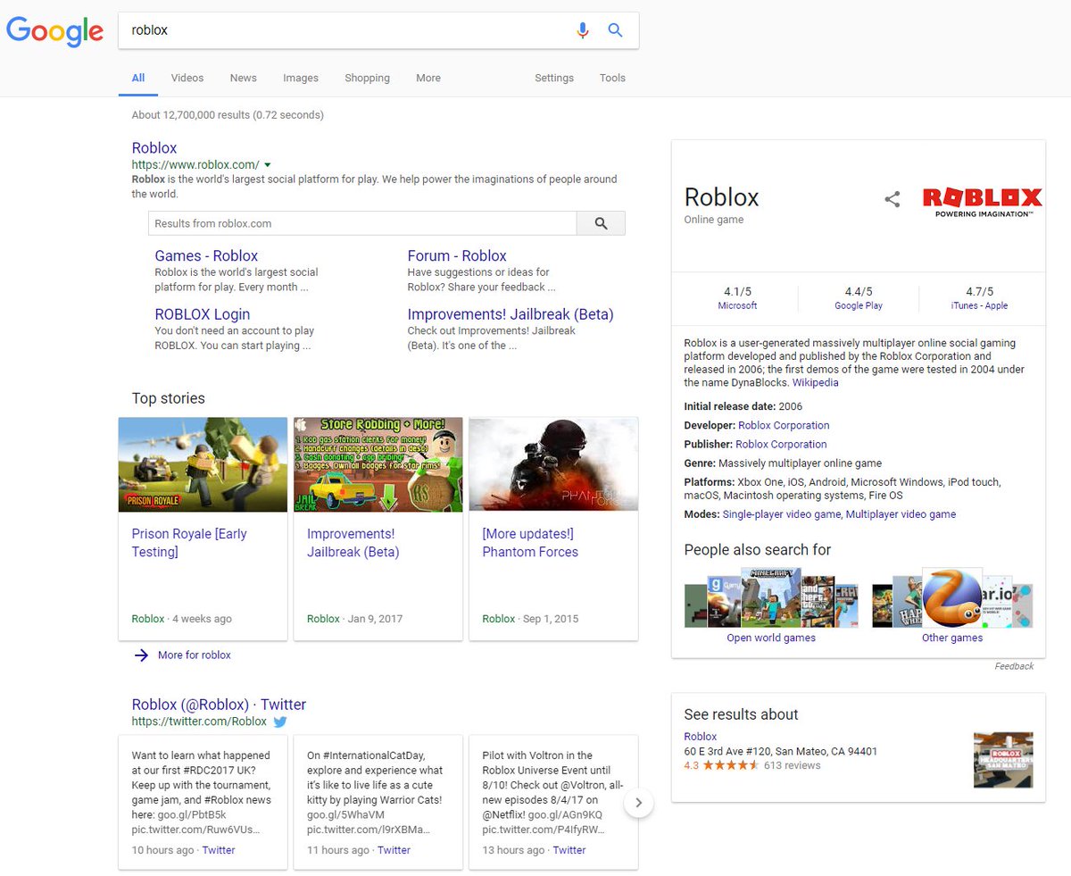 Scriptonroblox On Twitter We Re The First Result When You Google Roblox - roblox twitter google images