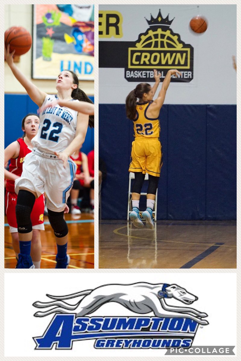 Blessed to announce my commitment to pursue my basketball career and education at Assumption College! 💙🏀 #GoGreyhounds