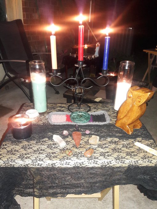This altar is dedicated to Branwen, Celtic Goddess of love, beauty and the north sea. Patron Goddess<a href="/tag/heartsforharvey"class="tags"><span>#heartsforharvey</span></a>