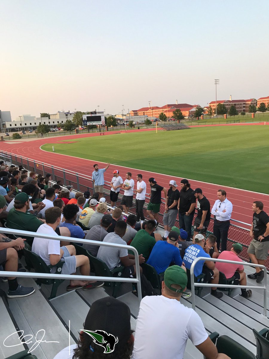 OBU_Football's tweet photo. Huge thank you to all of the former players that came back to Bison Hill to share their experience as players. We appreciate our alumni! https://t.co/5WE1BtKKdG