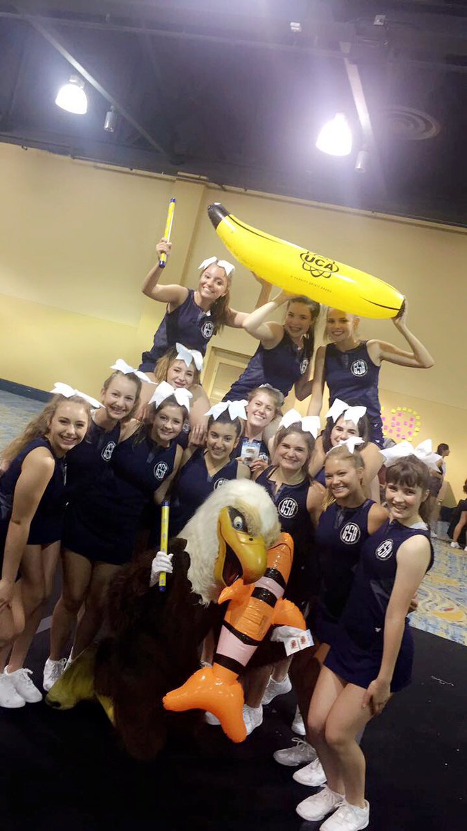 Varsity Cheer wins top award of GOLD SUPERIOR for their cheer evaluations today at UCA CAMP! The team also won Most Spirited for the day!
