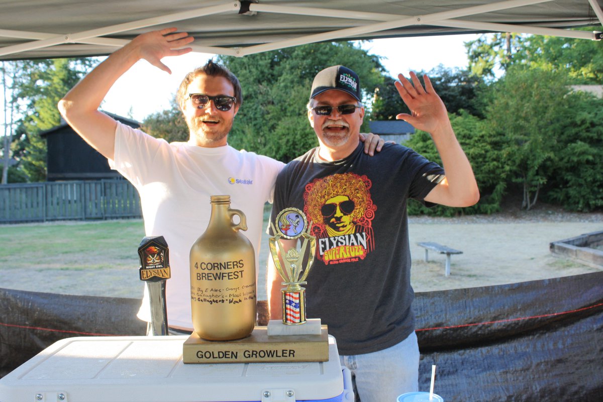 Throwback to #BrewFest 2014 and Golden Growler winner <a href="/ElysianBrewing/">Elysian Brewing</a> with Night Owl Pumpkin Ale. #whosgoldenthisyear
