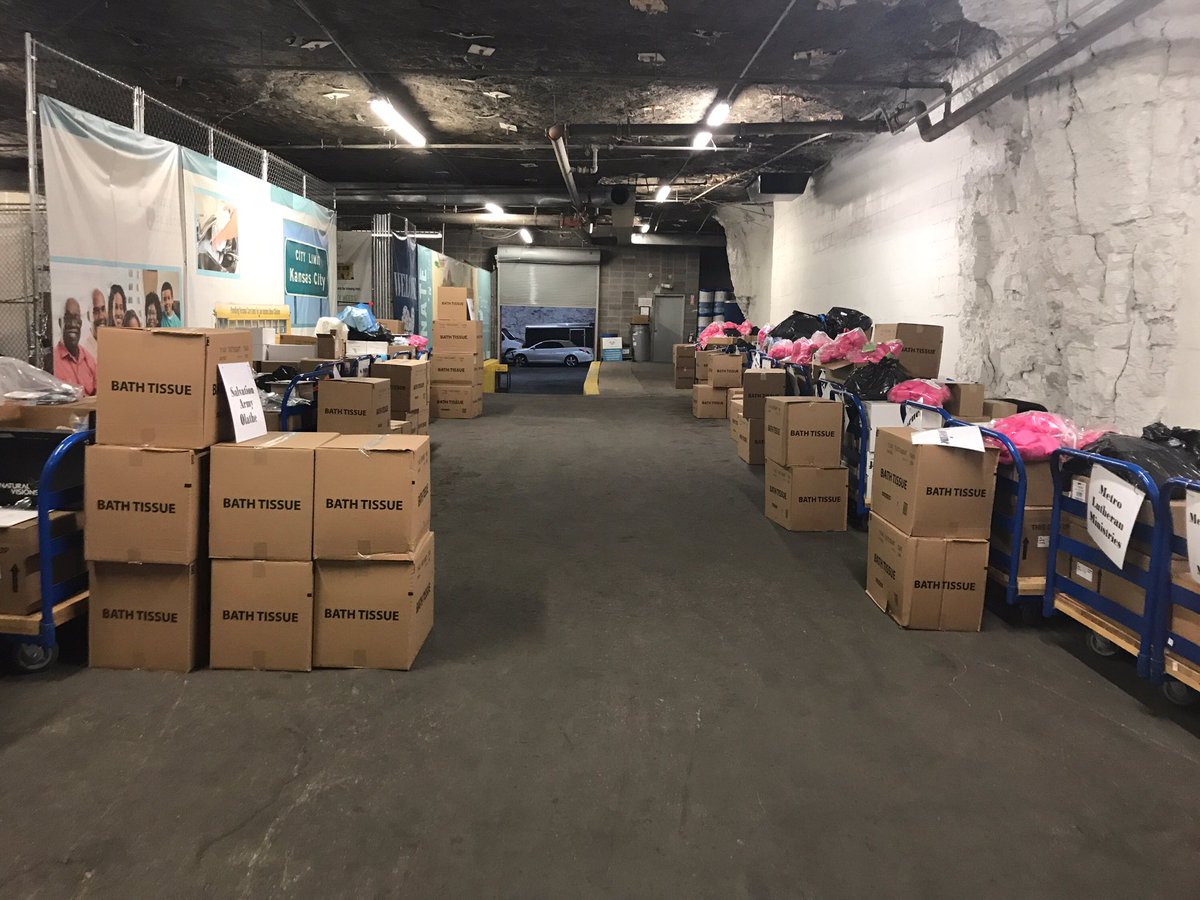 We are grateful to the officers from <a href="/kcpolice/">kcpolice</a> for helping load hygiene products on pantry pick up day. Kansas City Wins!