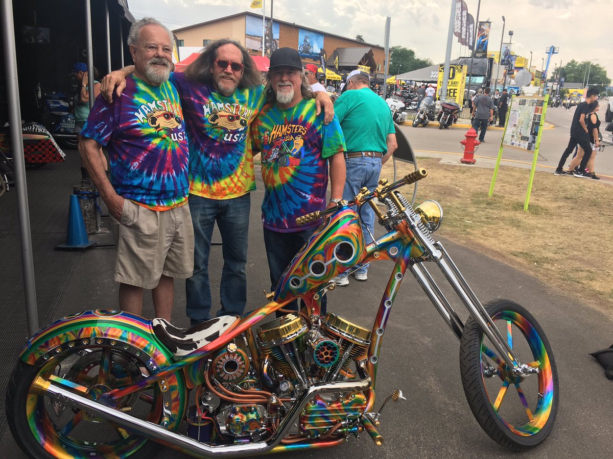 strokersdallas's tweet photo. 3 tie dyed Hamsters, who'd of ever thunk it? #rickfairless #strokersdallas #hamstersusa #SturgisBikeWeek #allstatemotorcycle https://t.co/kqHz7zhQLP