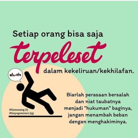 DBSforMuslimah's tweet photo. Cukuplah perasaan bersalah dan niat taubatnya menjadi “hukuman” baginya, jangan semakin menambah beban dengan menghakiminya https://t.co/c9nZjCgE7L