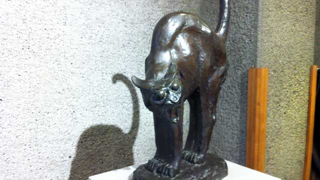 北村西望、猫、彫塑-