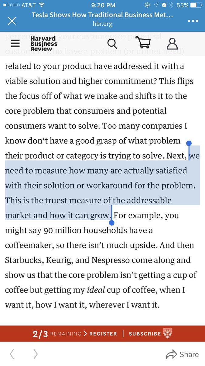 thakurtarun's tweet photo. @HarvardBiz 3/ Yes, focus on "problem penetration"! Category creators need to stay focused on what problem their product is solving. #GoDatosIO https://t.co/UO1Ntu8zRg
