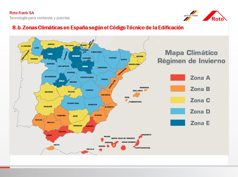 frontera fresa eficiencia mapa zonas climaticas cte comunidad liberal