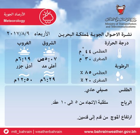 WeatherBahrain's tweet photo. #BAHRAIN @MTT_Bahrain https://t.co/hRDWaO1pgk