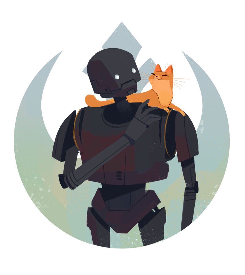 Aww, Kay... I see you have made a new friend. #InternationalCatDay <a href="/IAmK2SO/">K-2SO</a>