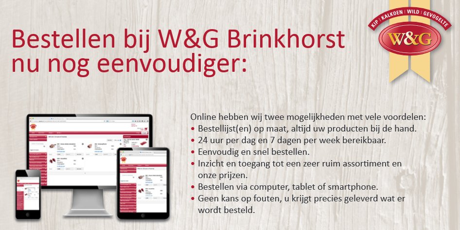 Bestellen bij W&amp;G is nu nog eenvoudiger! Lees hier meer en we kijken uit naar je bestelling. wgbrinkhorst.nl/klant-worden/d… #bestelmogelijkheden
