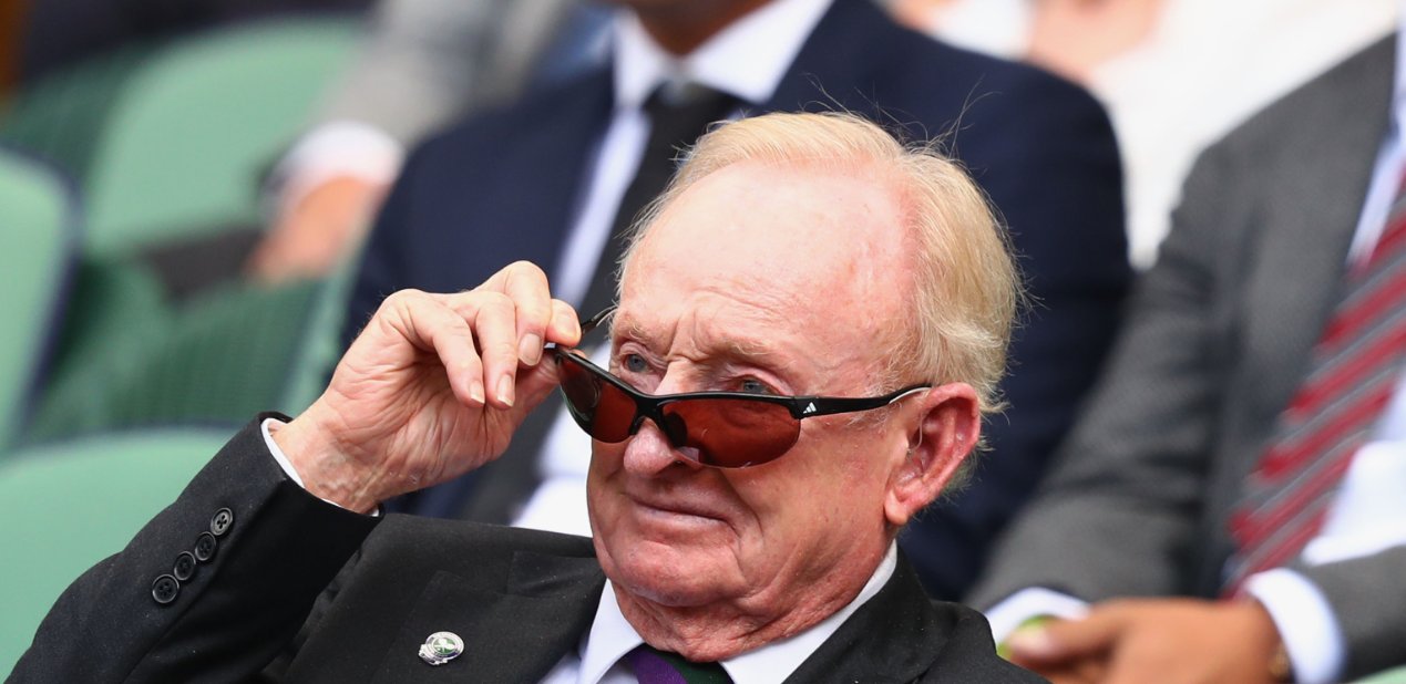  11 Slams 2 Grand Slams  5 Davis Cups 1 Arena 1 national treasure Happy birthday, \Rocket\ Rod Laver. 