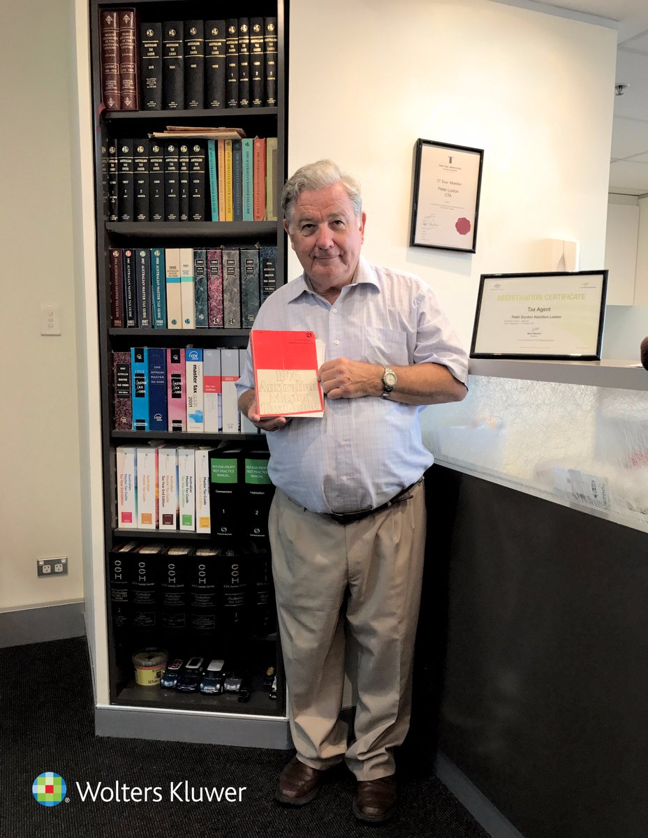 cchaustralia's tweet photo. Peter Loxton has every copy of the #AustralianMasterTaxGuide since its 1st edition in 1970! https://t.co/Sm72Hd0MW2 #BookLoversDay #AMTG61 https://t.co/r8buhjzprN