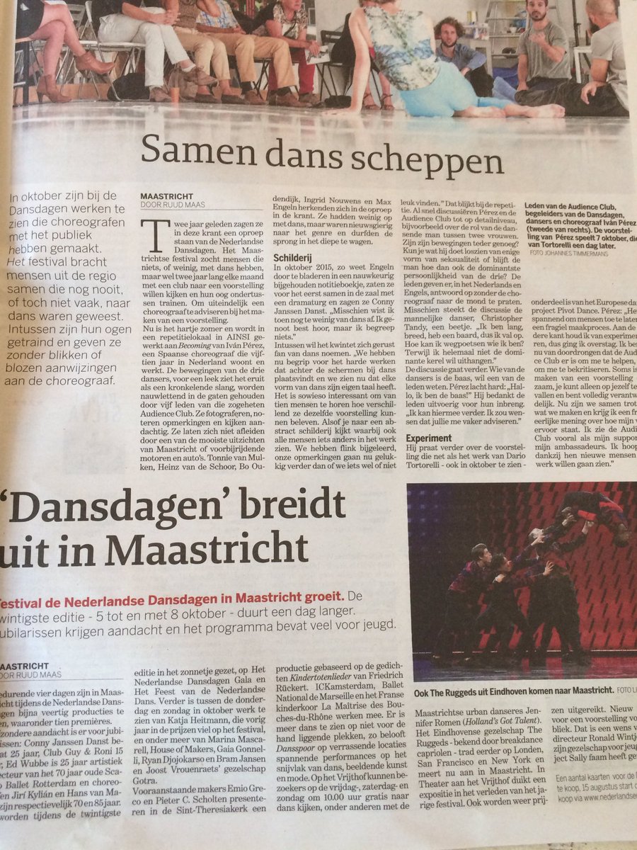 Dans in Limburg Steeds meer +vaker! <a href="/Dansdagen/">NederlandseDansdagen</a> nu 4dagen, meer dans op <a href="/CulturaNova/">Cultura Nova</a> + <a href="/LimburgFestival/">Limburg Festival</a> net <a href="/TheNotoriousIBE/">The Notorious IBE</a> gehad #cultuur