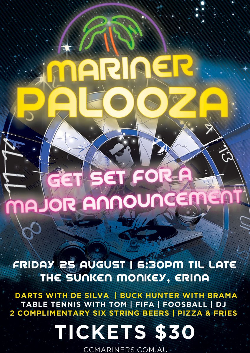 CCMariners's tweet image. Join us for the first ever Mariner-Palooza 🎯 We’re celebrating a major announcement with games, food &amp;amp; beverages! 😎 bit.ly/2frfTkg