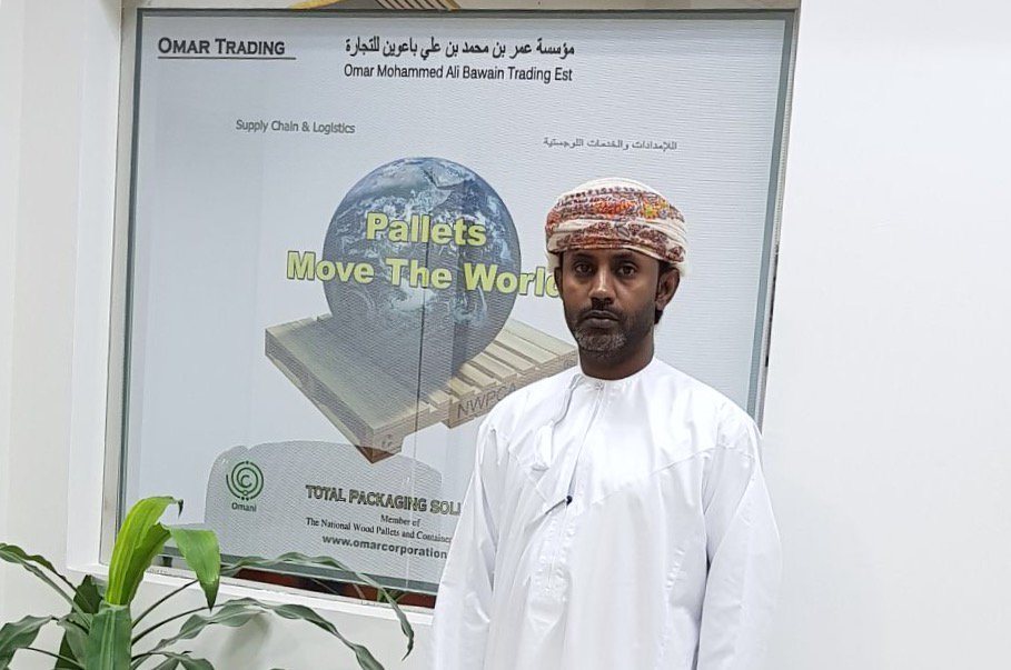 OmanMSME's tweet photo. Omar Mohamed Ali Bawain, the CEO of Omar Trading Group believes that Pallets do indeed move the world. Read about him on #JO17. @Orpicgroup https://t.co/dVg6v3NIYf