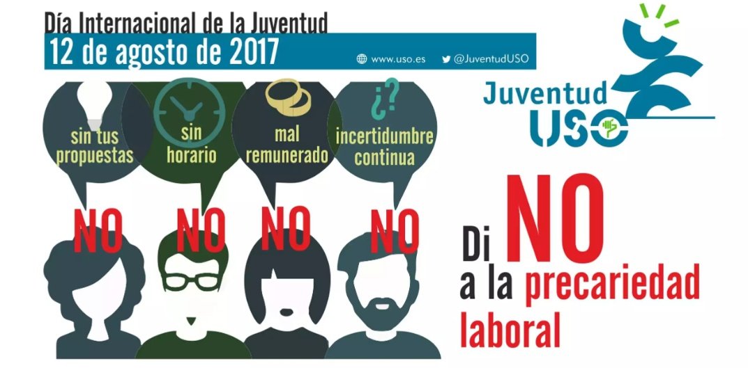 ¿#SabiasQue la precariedad laboral conlleva una destrucción del sistema público de pensiones? Di NO a la precariedad
#NoMásJuventudPrecaria