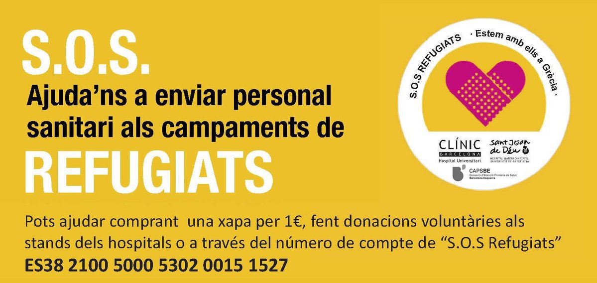 hospitalclinic's tweet photo. Queda molt per fer. Ens ajudes a ajudar-los? #SOSRefugiats #Grècia https://t.co/7Pkuhn7VGX