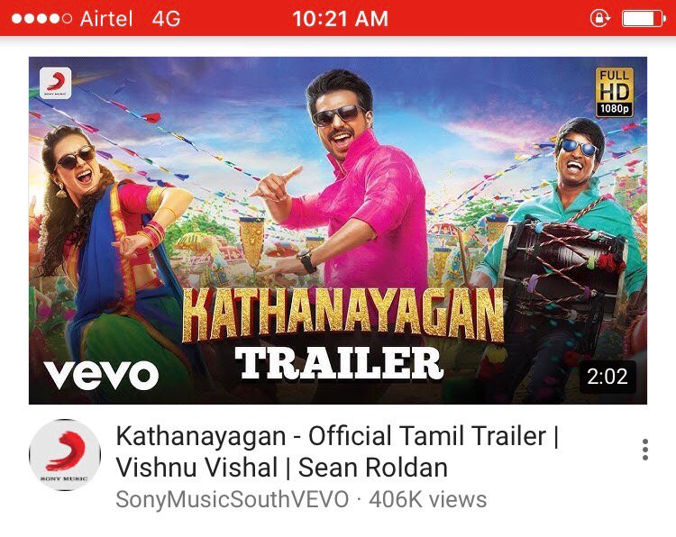 #Kathanayagan trailer trending in India 💪🏻💪🏻💪🏻@iamvishnuvishal <a href="/RSeanRoldan/">Sean Roldan</a> @laxmanmfi @sridharan_gk <a href="/VVStudioz/">Vishnu Vishal Studioz</a>
