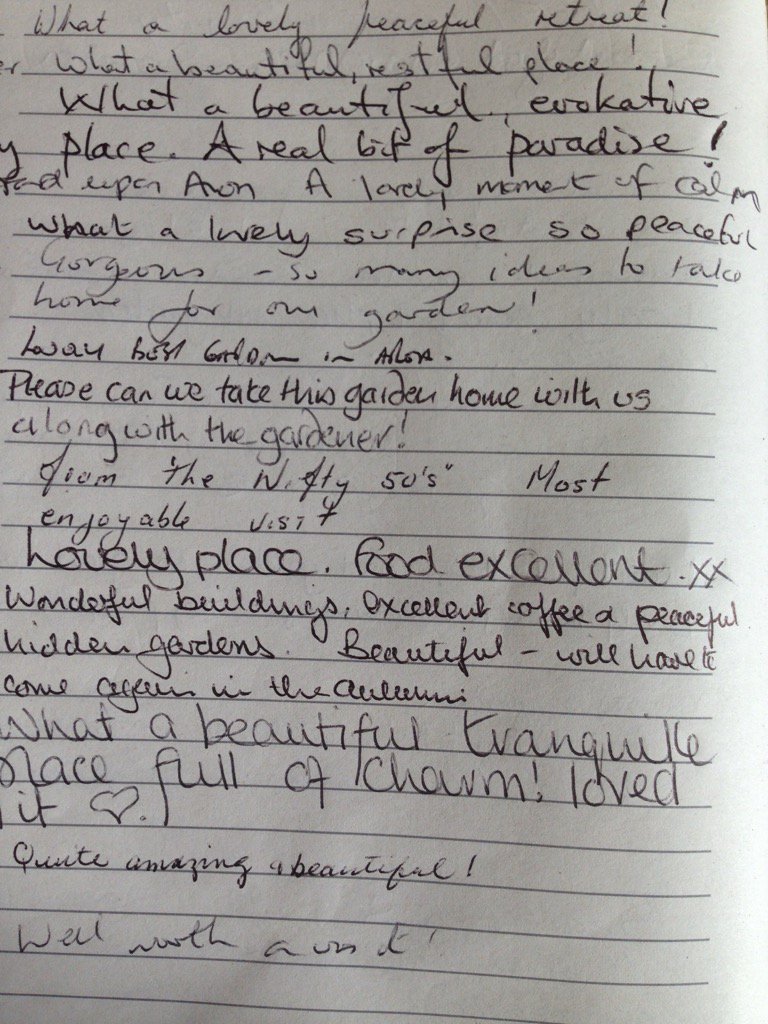 masterllh's tweet image. From our Garden visitors book - lovely comments!