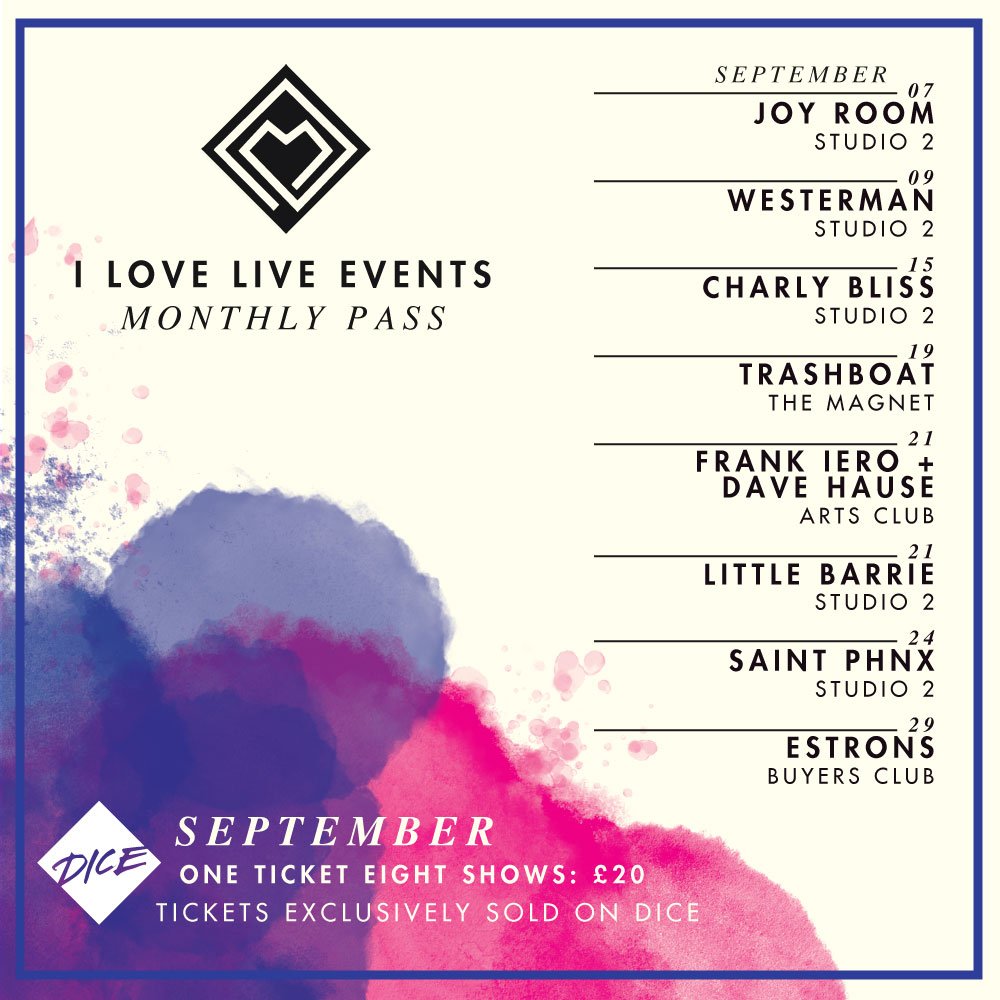 ILoveLiveEvents's tweet photo. September Monthly Pass - One Ticket Eight Shows - £20 - Tickets on sale here - https://t.co/w3Tglm5lLP https://t.co/BCImsUBVcJ