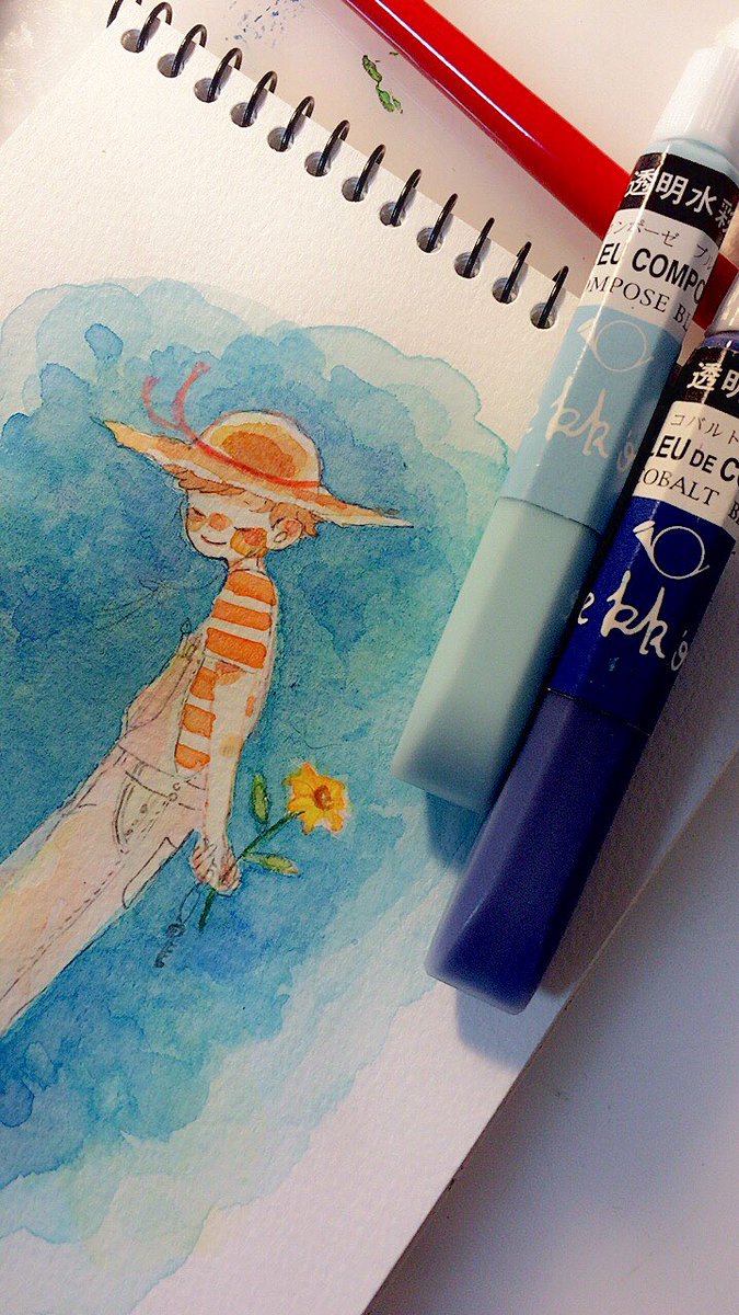 たけぞえ かな 月光荘の透明水彩絵具とてもいい コバルトブルーとコンポーゼブルーが本当に綺麗 すごい たけぞえ かな 月光荘の透明水彩絵具とてもいい コバルトブルーとコンポーゼブルーが本当に綺麗 すごい