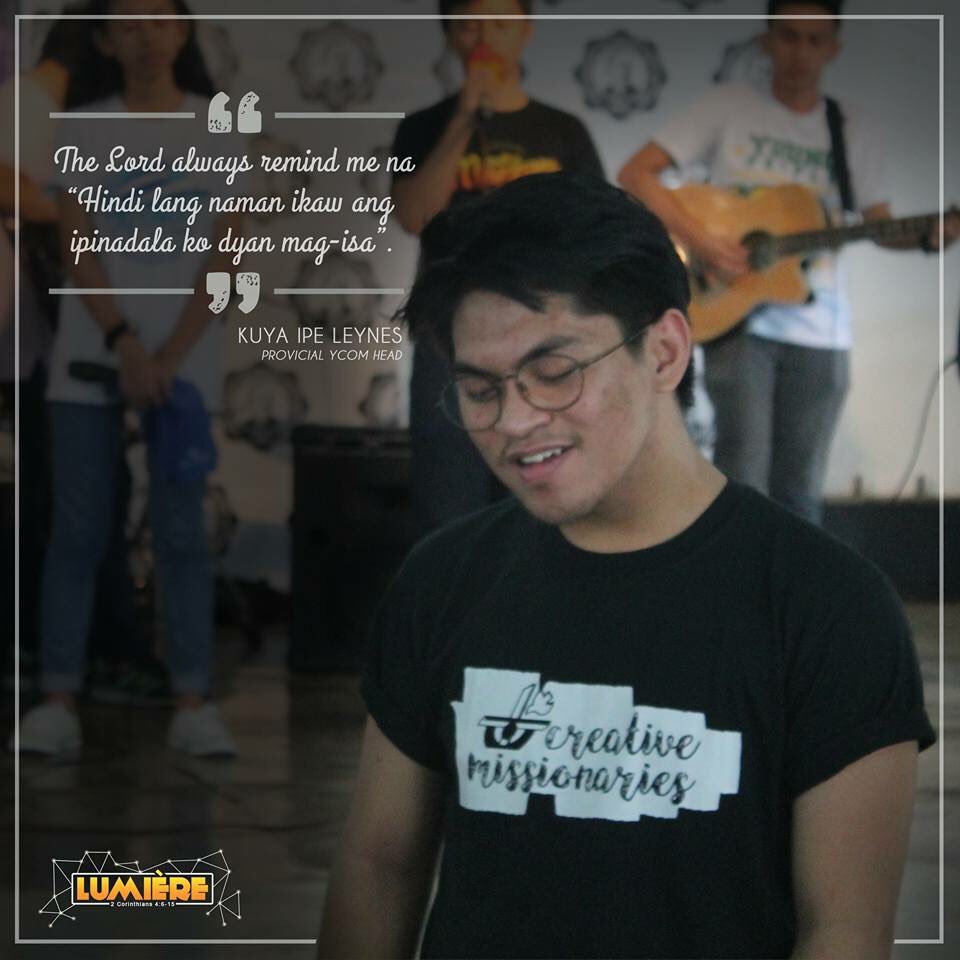 cfcyfcbatangas's tweet photo. Kuya @ippsssssss says that the fact that you have someone with you in that event is an affirmation that you are not alone. #PLR #Lumiere https://t.co/rzQoNlf0eB