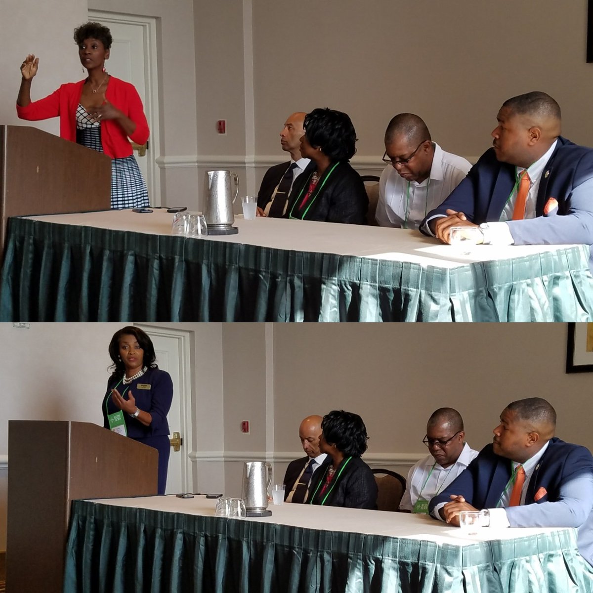 nickimayonews's tweet image. #NABJ17 VP Broadcast candidates @dorothyTV2 &amp;amp; @gaylehurd1  address the @NABJ Council of Presidents during #ChapterDay in #NOLA.