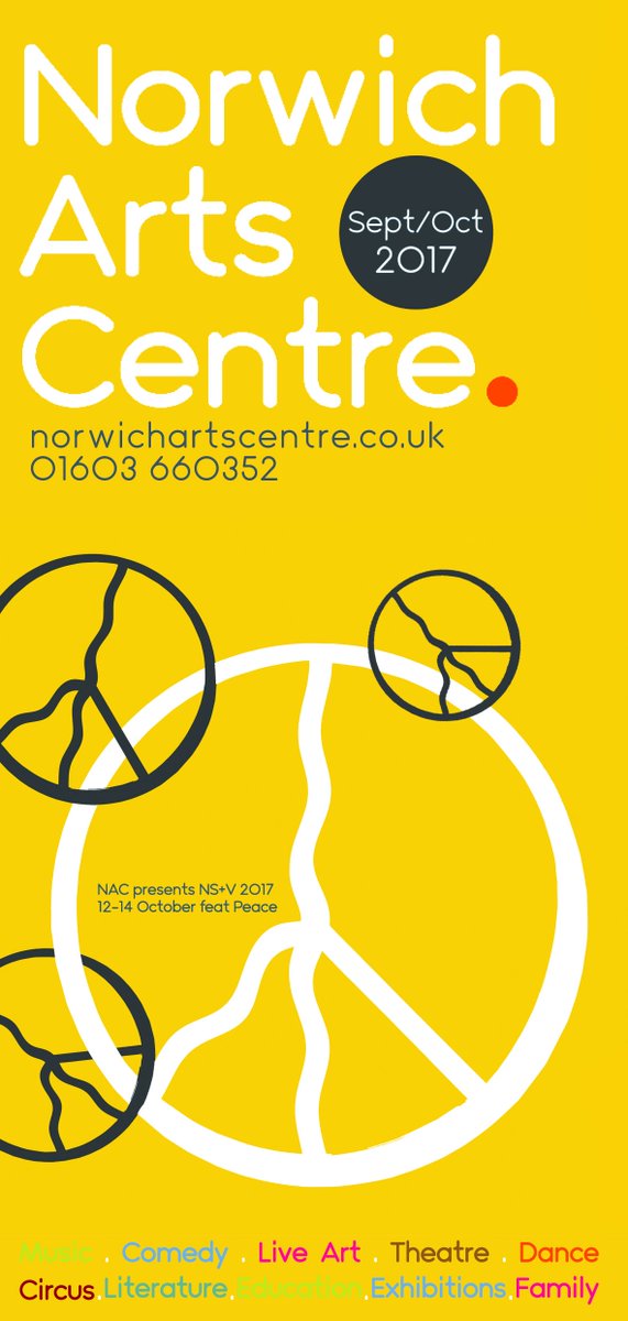 New Sept / Oct Brochure has arrived! Get a sneak peek here
Cover feat Peace (14 Oct) Saturdays NS+V headliners
issuu.com/norwichartscen…