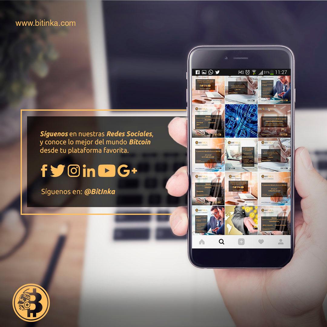 BitInka's tweet photo. ¡Síguenos en nuestras redes sociales y disfruta de todas las ventajas que ofrecemos! #BitInka #ATCBitInka #Exchange #BTC #Trade https://t.co/ohMSYbyxMT